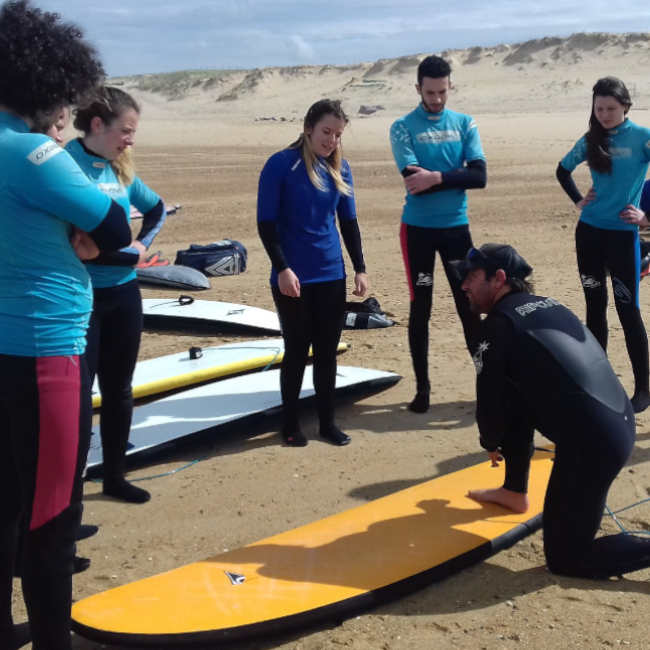 Cours de surf à la palge